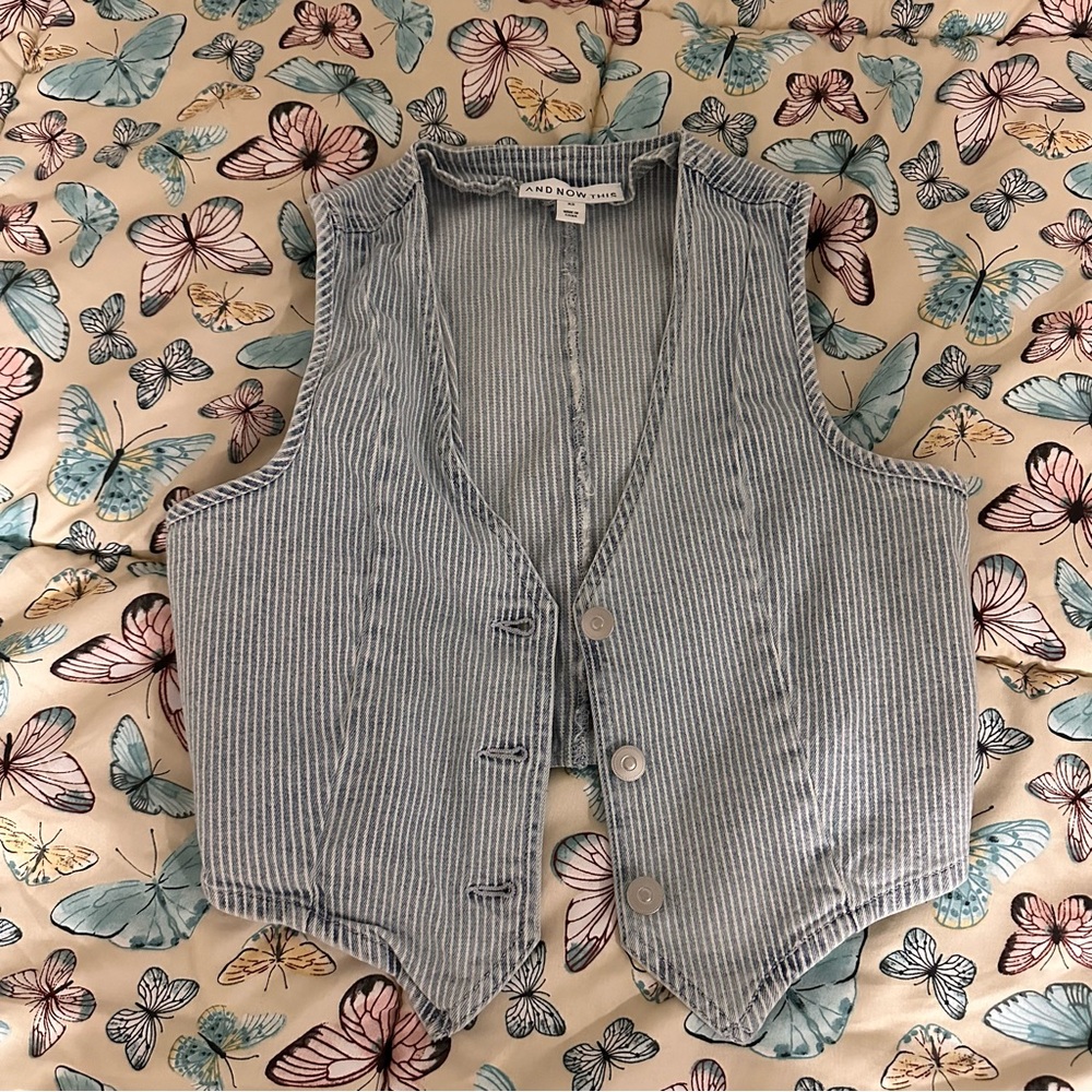 Striped Button-Up Vest